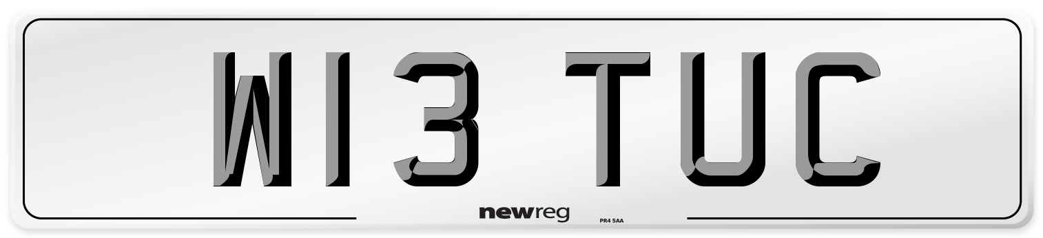 W13 TUC Number Plate from New Reg